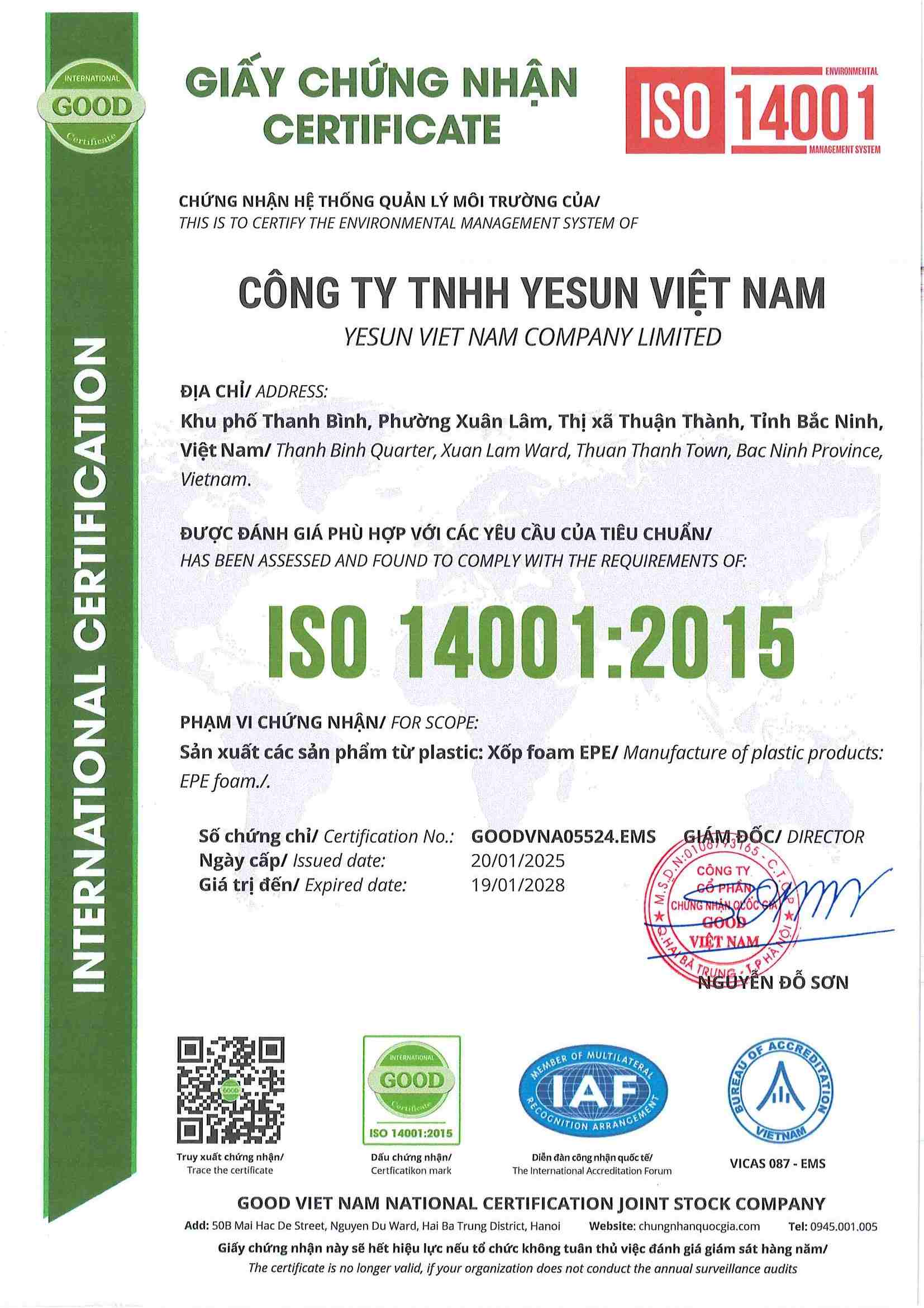 Cam kết bảo vệ môi trường